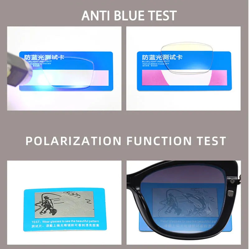 Anti Blue Light Polarized Clip-On Sunglasses Frames for Men and Women - TR90 Fashion Eyeglasses