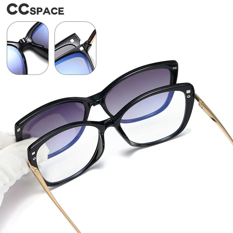 48296 TR90 anti Blue Light Optical Glasses Frames Polarized Sunglasses with Magnetic Clip Men Women Fashion Computer Eyeglasses