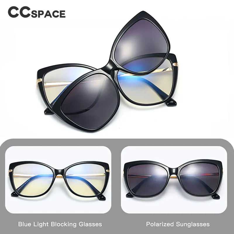 48296 TR90 anti Blue Light Optical Glasses Frames Polarized Sunglasses with Magnetic Clip Men Women Fashion Computer Eyeglasses